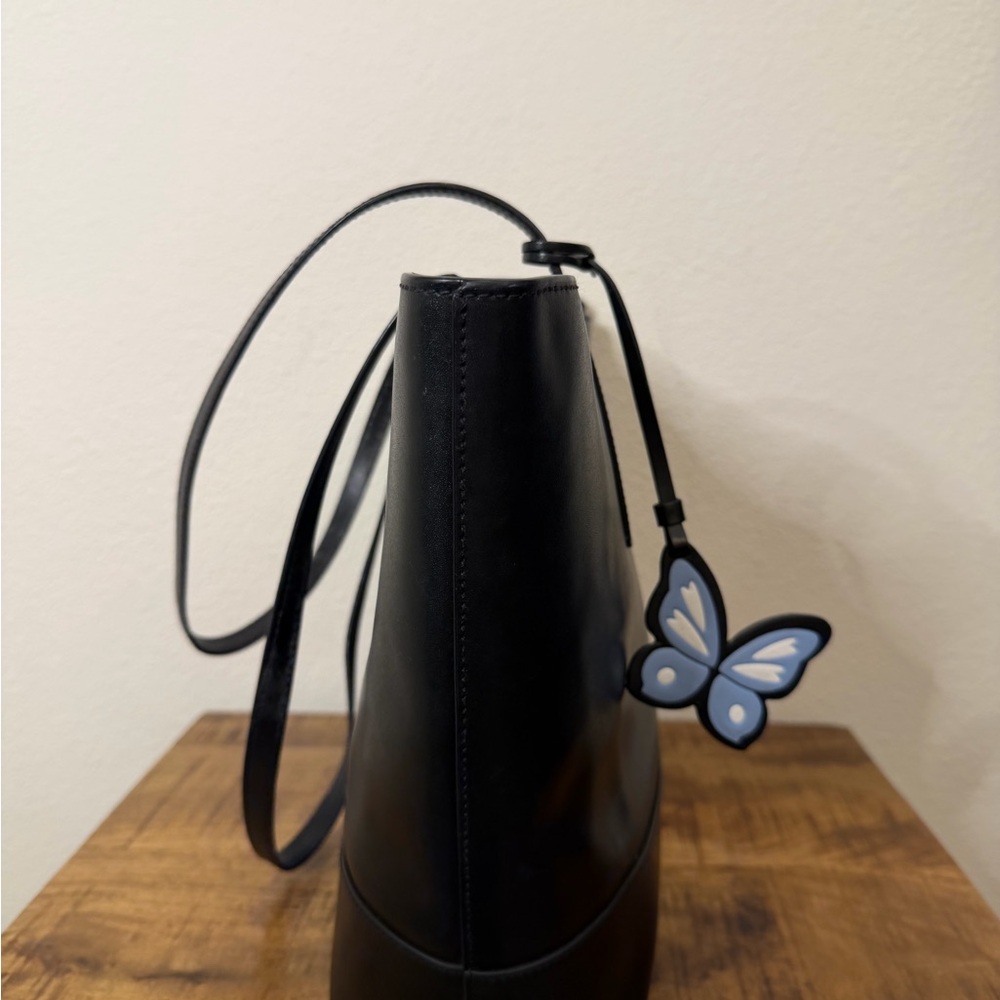 Kate Spade Adley large Black Tote with Blue Butterfly Charm - Picture 5 of 11